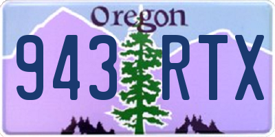 OR license plate 943RTX