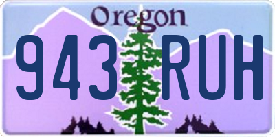 OR license plate 943RUH