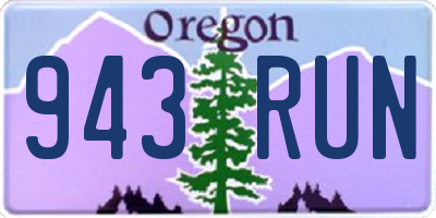 OR license plate 943RUN