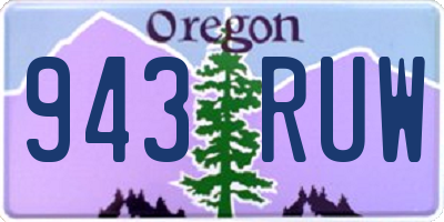 OR license plate 943RUW