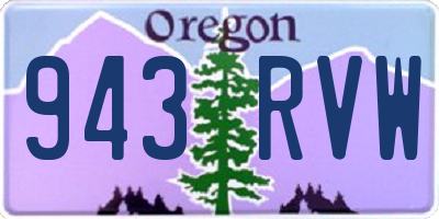 OR license plate 943RVW