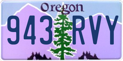 OR license plate 943RVY