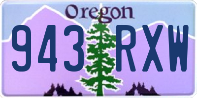 OR license plate 943RXW