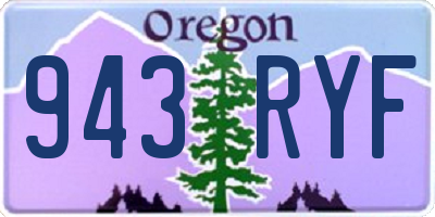 OR license plate 943RYF