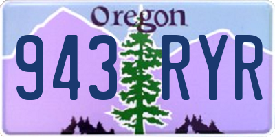 OR license plate 943RYR