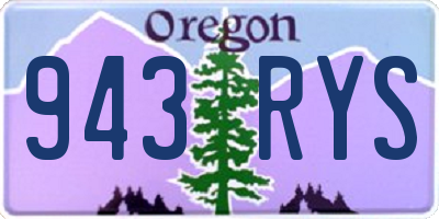 OR license plate 943RYS