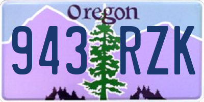 OR license plate 943RZK