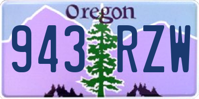 OR license plate 943RZW
