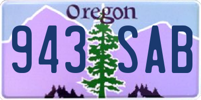 OR license plate 943SAB