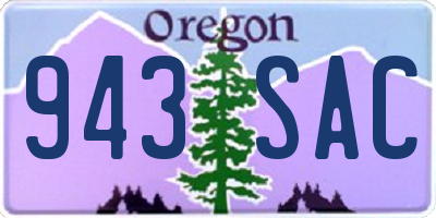 OR license plate 943SAC