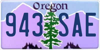 OR license plate 943SAE