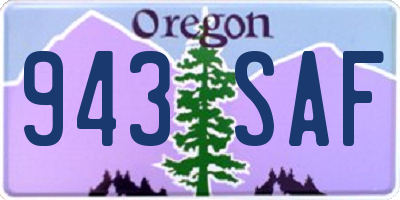 OR license plate 943SAF