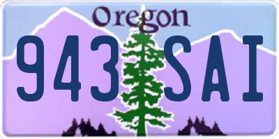 OR license plate 943SAI