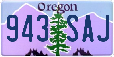 OR license plate 943SAJ