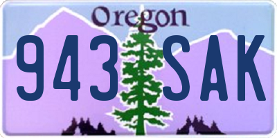 OR license plate 943SAK
