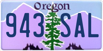 OR license plate 943SAL