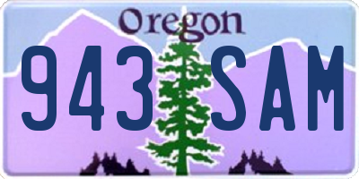 OR license plate 943SAM