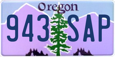 OR license plate 943SAP