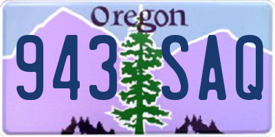 OR license plate 943SAQ