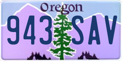 OR license plate 943SAV