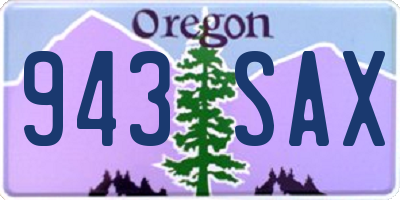 OR license plate 943SAX