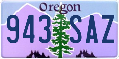 OR license plate 943SAZ