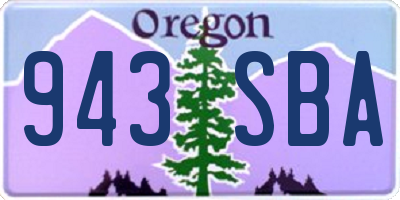 OR license plate 943SBA