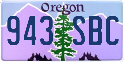 OR license plate 943SBC