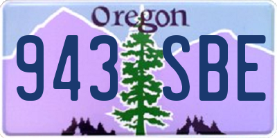 OR license plate 943SBE