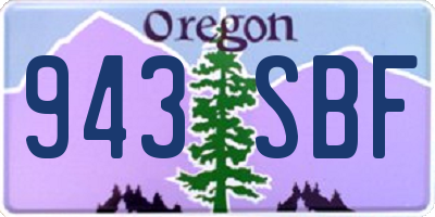 OR license plate 943SBF