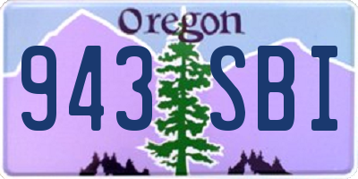 OR license plate 943SBI