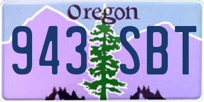 OR license plate 943SBT