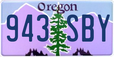 OR license plate 943SBY