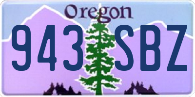 OR license plate 943SBZ