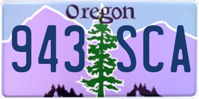 OR license plate 943SCA