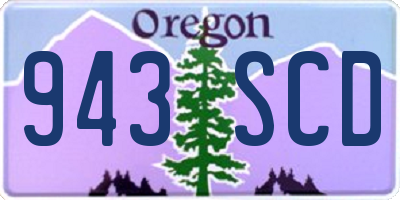 OR license plate 943SCD