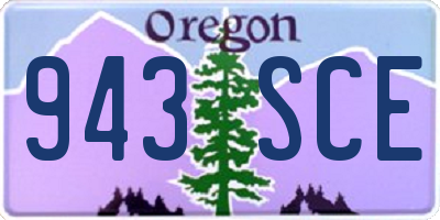 OR license plate 943SCE