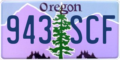 OR license plate 943SCF