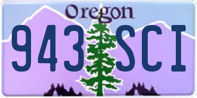 OR license plate 943SCI