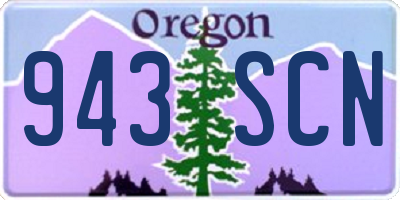 OR license plate 943SCN