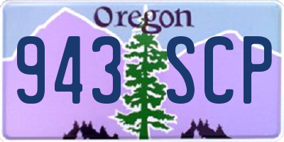 OR license plate 943SCP