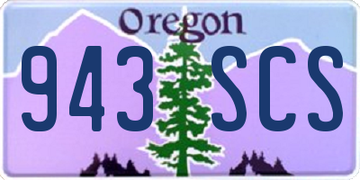 OR license plate 943SCS