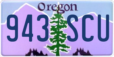 OR license plate 943SCU