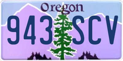 OR license plate 943SCV