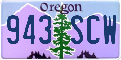 OR license plate 943SCW