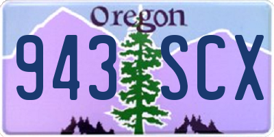 OR license plate 943SCX