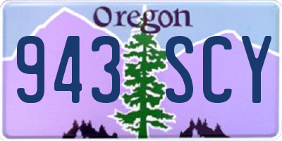 OR license plate 943SCY