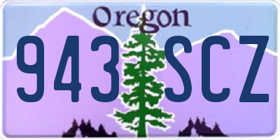OR license plate 943SCZ