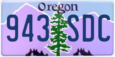 OR license plate 943SDC