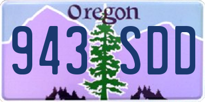 OR license plate 943SDD